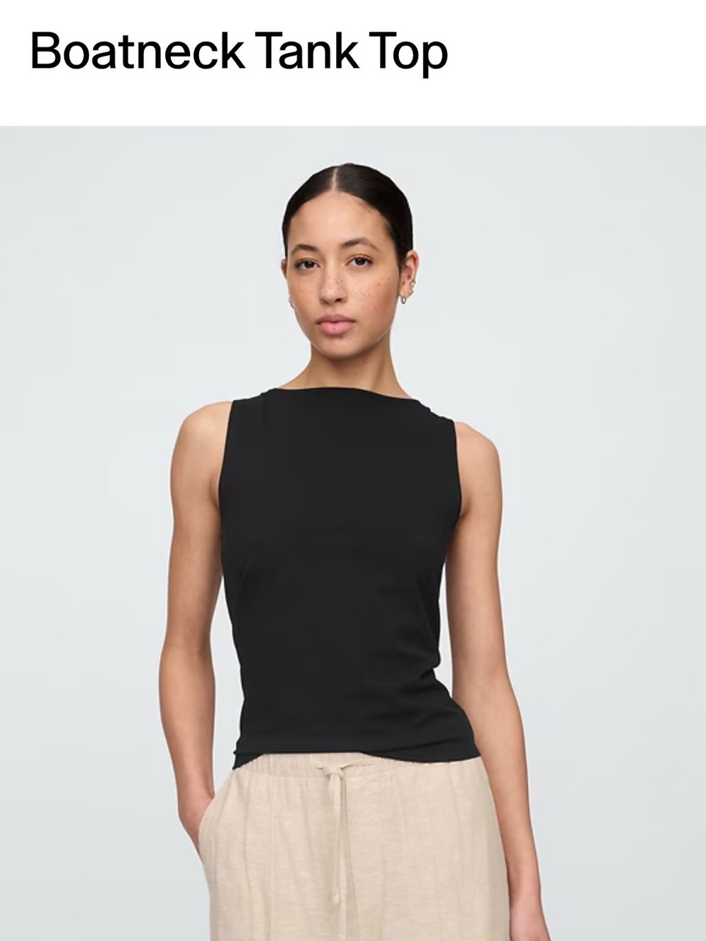 GAP Factory Black Boatneck Tank Top
